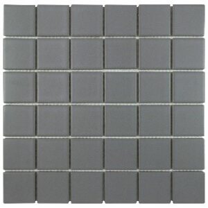 Grey Matte 2x2 Square Porc Mos