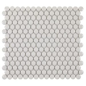 Pearl Glossy 3/4 Inch Penny Round Porc Mos