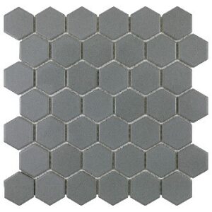 Grey Matte 2 Inch Hex Porc Mos