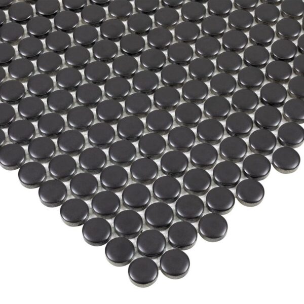 BLACK MATTE 3/4 INCH PENNY ROUND PORC MOS - Image 3