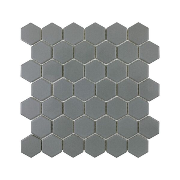 GREY MATTE 2 INCH HEX PORC MOS