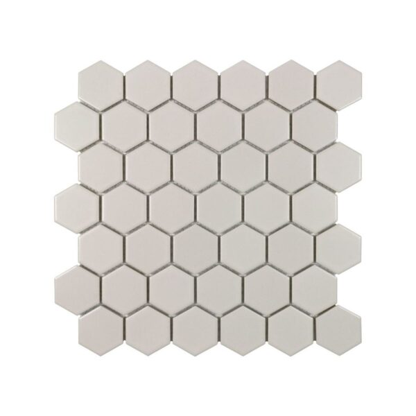 TAUPE MATTE 2 INCH HEX PORC MOS