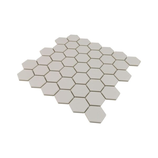 TAUPE MATTE 2 INCH HEX PORC MOS - Image 2