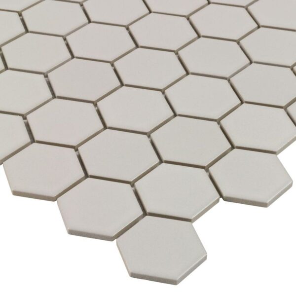 TAUPE MATTE 2 INCH HEX PORC MOS - Image 3