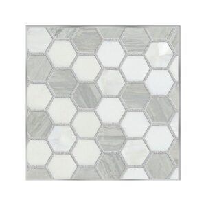 D-Lux Pearl Hexette Pearl Mix (6X6) Grouted Board