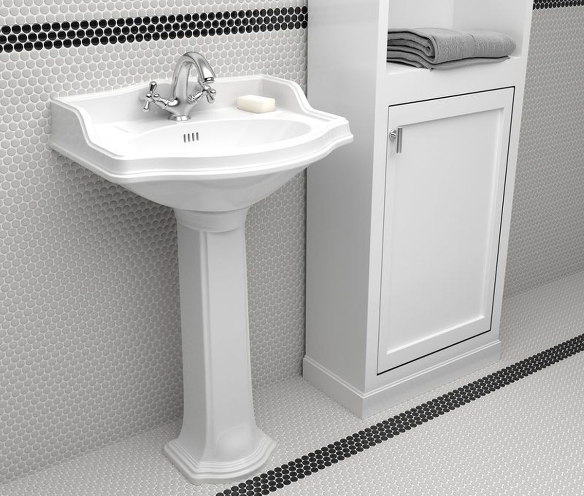 BLACK GLOSSY 3/4 INCH PENNY ROUND PORC MOS - Image 6