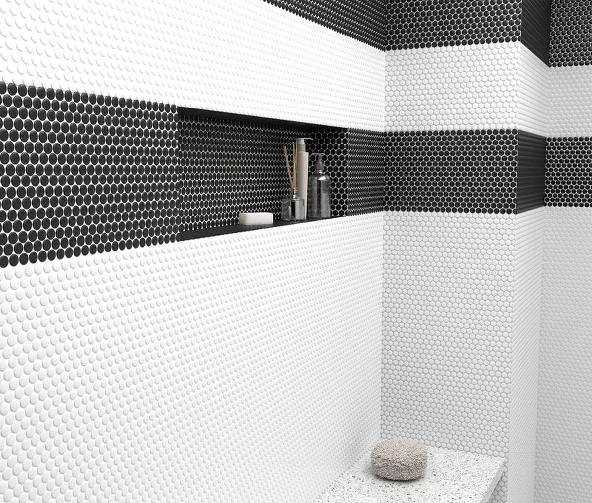 WHITE MATTE 3/4 INCH PENNY ROUND PORC MOS - Image 5